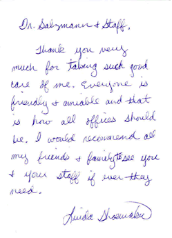 thank you card from a happy client